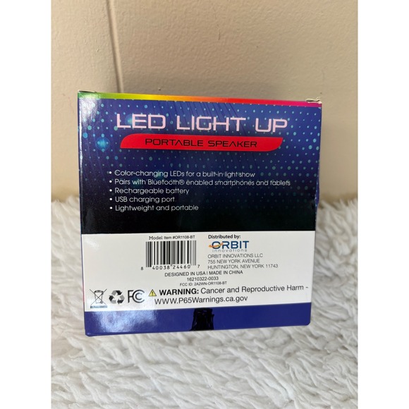 LED Light Up Portable Bluetooth Speaker 7 Bright Colors Rechargeable USB - Picture 2 of 3